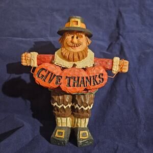 Wooden Thanksgiving Pilgrim Figurine